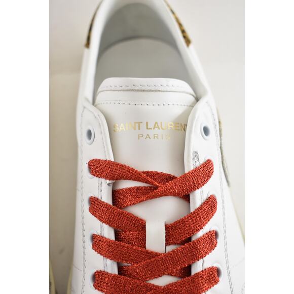 Saint Laurent Mens SL 37 Surf Court Diamond White Flat Low Top Sneaker 44 11 - Picture 9 of 14